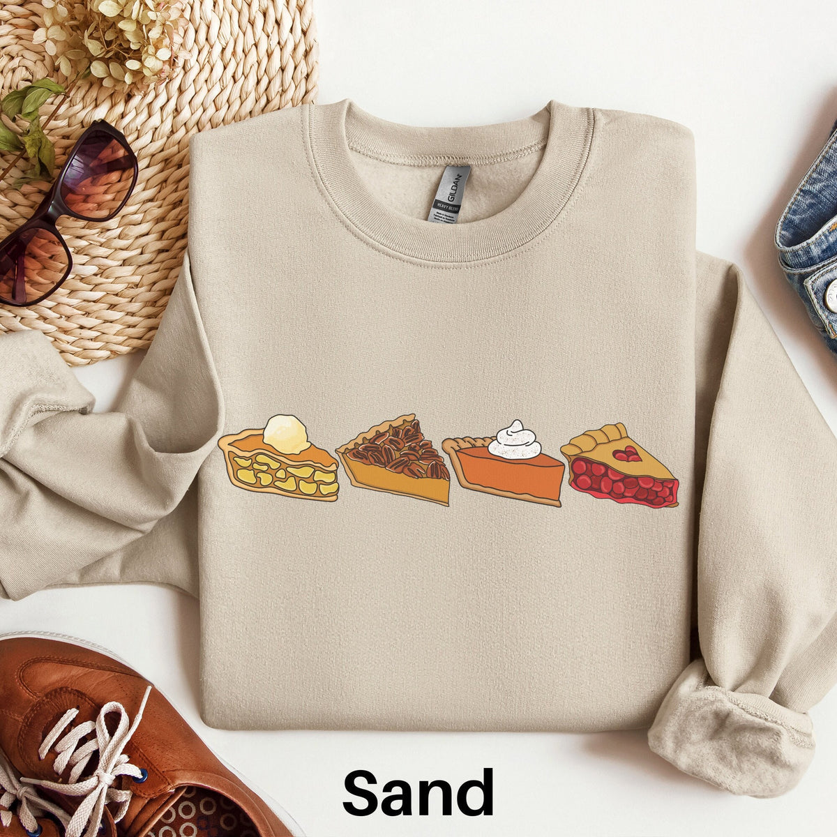 Thanksgiving Pie Sweatshirt Pumpkin Pie Sweater Apple Pie Cherry Pie Cute Fall Shirt Fall Season Sweater Thanksgiving Dessert Shirt Sweatshirt – Warm & Stylish · Great Gift For Fans