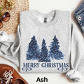 Blue Christmas Sweatshirt Cozy Season Sweater Winter Snow Shirt Navy Blue Christmas Sweater Christmas Trees Shirt Holiday Sweater Sweatshirt – Aesthetic Look · Perfect For Daily Wear