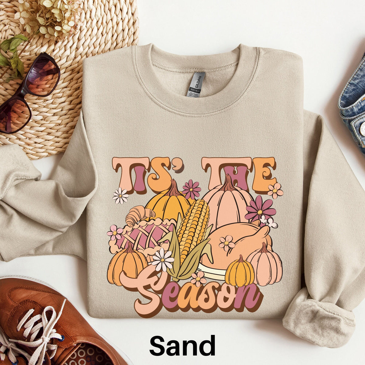 Tis the Season Sweatshirt Pumpkin Sweater Cute Fall Shirt Fall Season Sweater Womens Autumn Sweatshirt Fall Lover Gift Autumn Lover Sweatshirt – Feel-Good Design · Trending Graphic Apparel