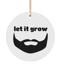 Beard Ornament Beard Christmas Gift Funny Beard Present Let It Grow Ceramic Ornament With Gold Ribbon Graphic Tee – Soft Feel · Must-Have Style