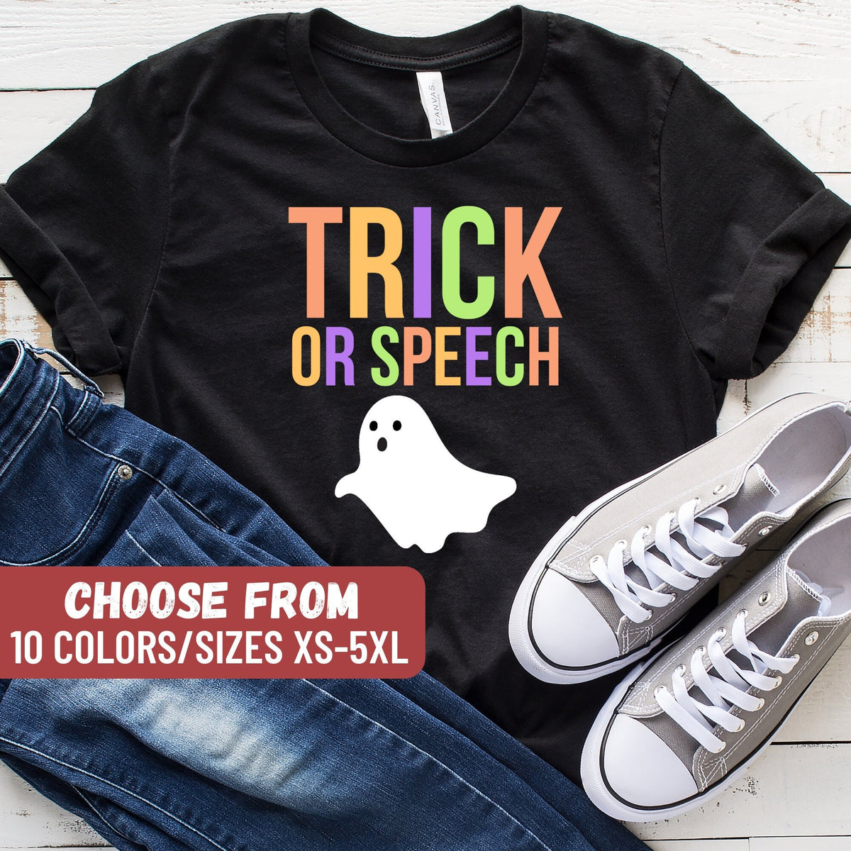 Halloween SLP Shirt Speech Therapist Halloween Tshirt Funny SLP Shirt Speech Language Pathologist Halloween Trick Or Speech TShirt Graphic Tee – Soft Feel · Must-Have Style