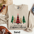 Plaid Christmas Trees Sweatshirt Leopard Christmas Season Sweater Western Holiday Sweatshirt Crewneck Sweatshirt Cute Christmas Shirt Sweatshirt – Easygoing Wear · High-Quality Print