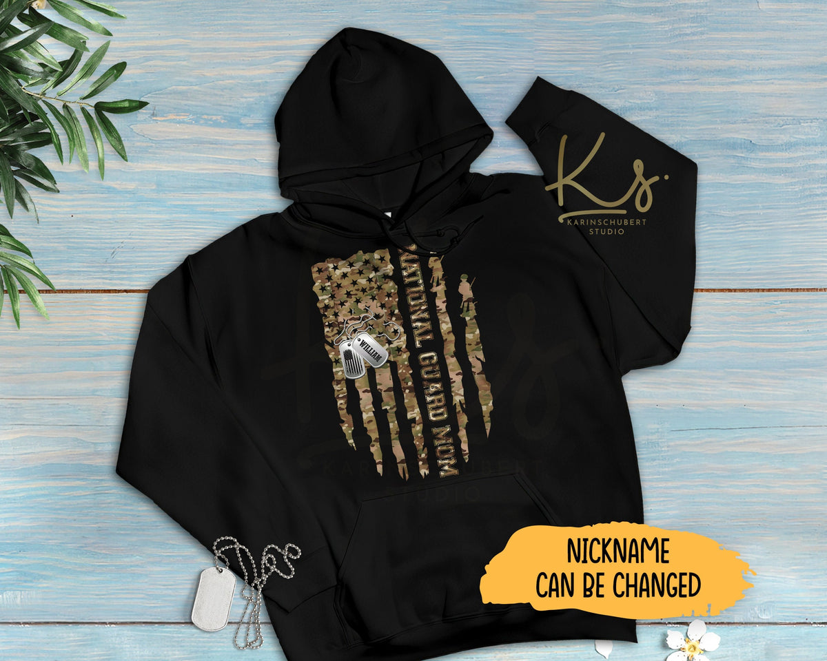 Flag National Guard Mom Hoodie Custom National Guard Family Hoodie US National Guard Family Matching Hoodies US National Guard Military Hoodie – Bold Style · Great Gift For Fans
