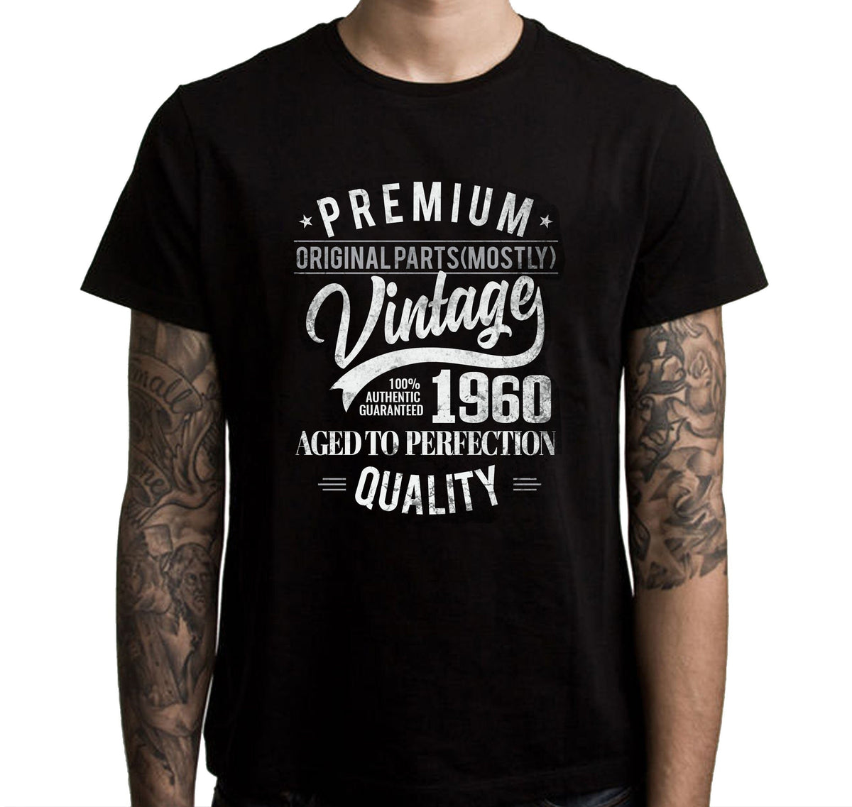1960 63rd Birthday T shirt Funny Vintage Parts Gift Present For Him Her Idea Graphic Tee – Premium Graphic · High-Quality Print