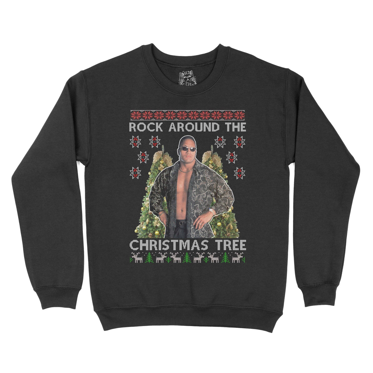 Rock Around The Christmas Tree Dwayne Johnson Funny Xmas Graphic Tee – Cozy Vibes · Great Gift For Fans