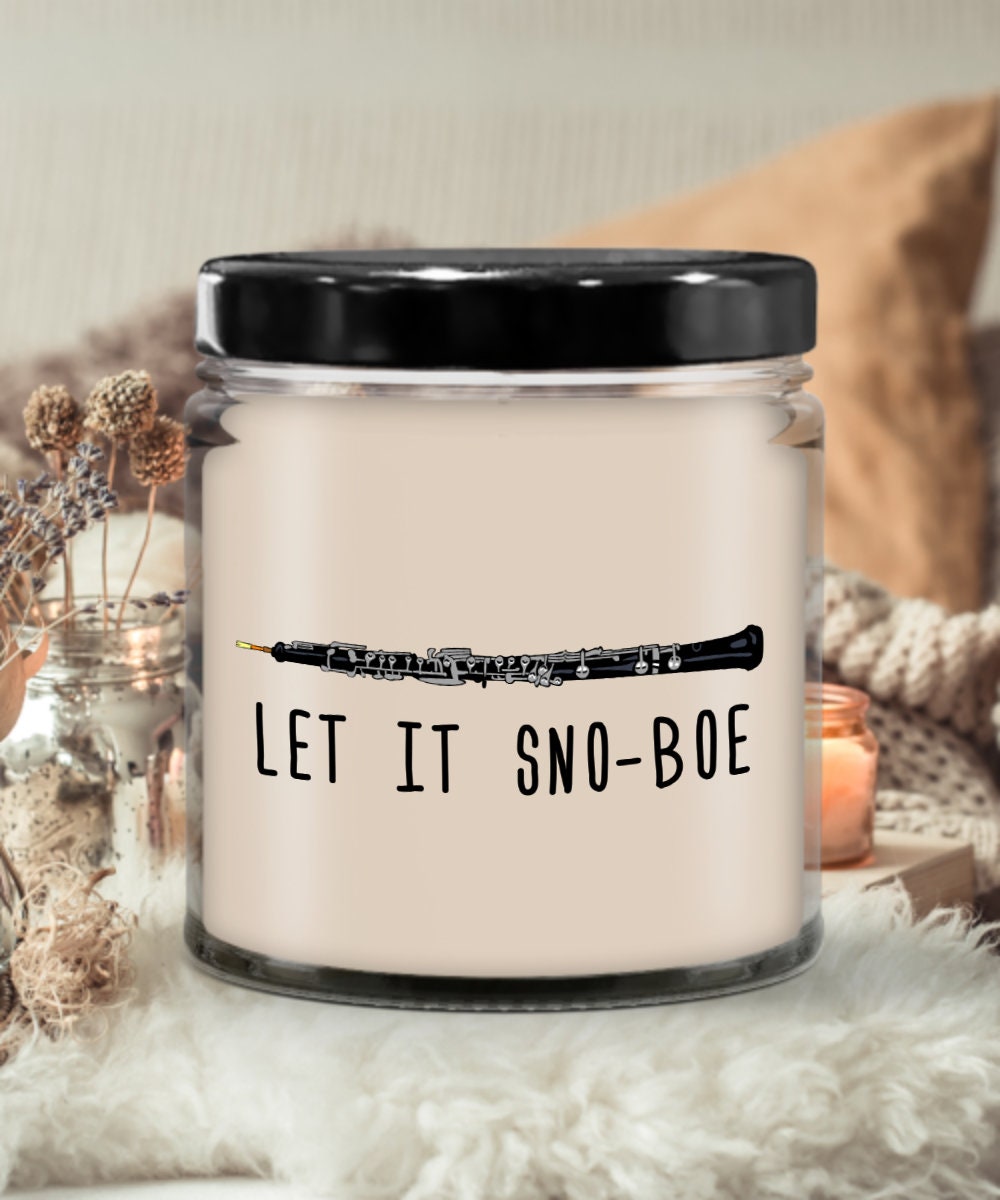 Oboe Candle Oboe Christmas Gift Oboe Gifts Oboist Present Let It Snoboe Vanilla Scented Candle Graphic Tee – Bold Style · Perfect For Daily Wear