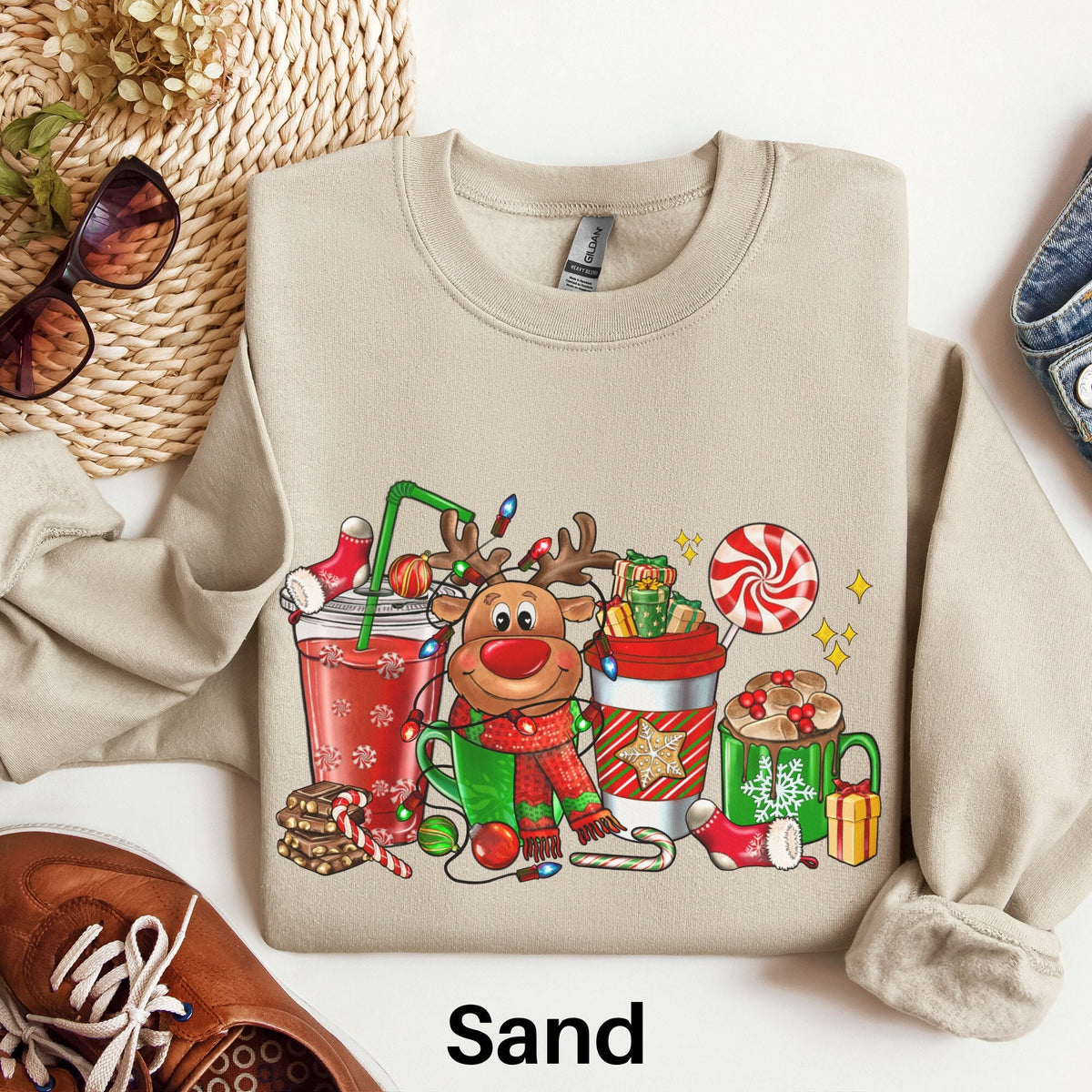 Reindeer Coffee Christmas Sweatshirt Coffee Lover Sweater Retro Christmas Shirt Holiday Sweatshirt Crewneck Sweater Cute Christmas Shirt Sweatshirt – Bold Style · Perfect For Daily Wear