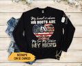 My Heart Is Where His Boots Are My Son My Soldier My Hero Sweatshirts US Army Family Matching Sweatshirts US Army Graduation Sweatshirts Sweatshirt – Soft Feel · High-Quality Print