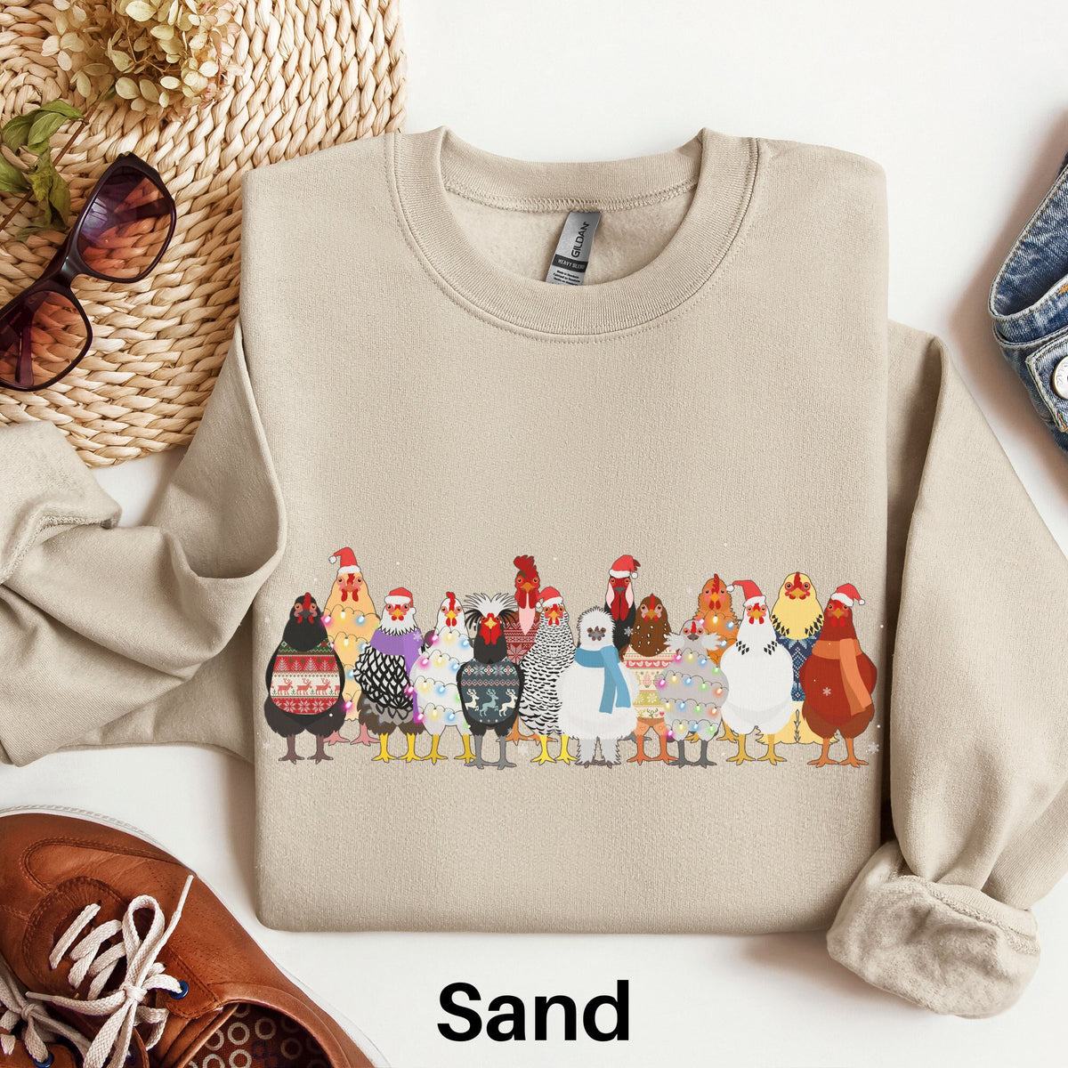 Chicken Christmas Sweatshirt Funny Chicken Sweater Chicken Lover Gift Chicken Shirt Chicken Mom Shirt Chicken Farmer Gift Chicken Gift Sweatshirt – Everyday Comfort · Must-Have Style