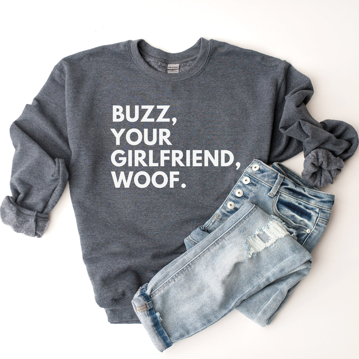 Buzz Your Girlfriend Woof Shirt Home Alone Sweatshirt Buzz Your Girlfriend Funny Christmas Sweatshirt Funny Holiday Shirt Sweatshirt – Easygoing Wear · Must-Have Style