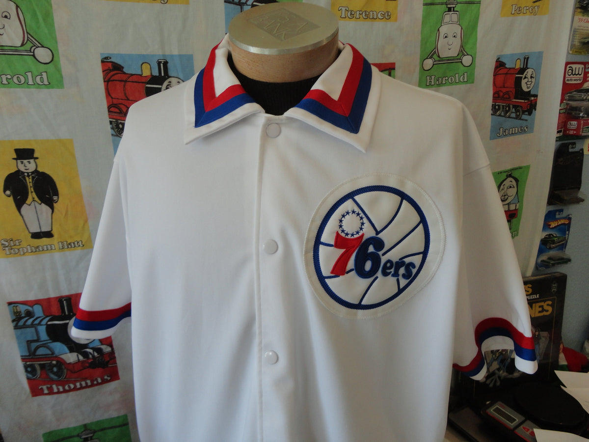 Philadelphia 76ers Sixers White NBA Throwback Warm Up Shooting Shirt Jersey Size 54 Jersey – Aesthetic Look · Top Pick For Any Outfit