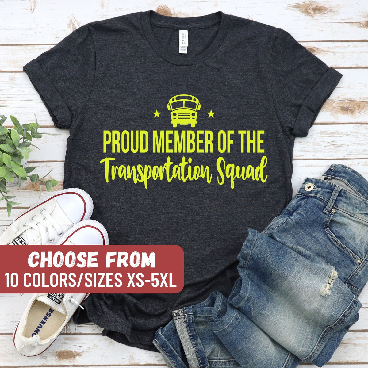 Back To School For Bus Driver Bus Driver Shirt School Bus Driver Gift Bus Driver Tees Proud Member Of The Transportation Squad TShirt Graphic Tee – Premium Graphic · High-Quality Print
