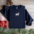 Embroidered Sheep Santa Christmas Sweatshirt Festive Xmas Holiday Winter Apparel Sweatshirt – Bold Style · Great Gift For Fans