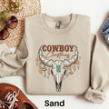 Cowboy Christmas Sweatshirt Bull Skull Western Country Christmas Sweater Cowgirl Howdy Christmas Small Town Christmas Rodeo Shirt Sweatshirt – Aesthetic Look · Great Gift For Fans