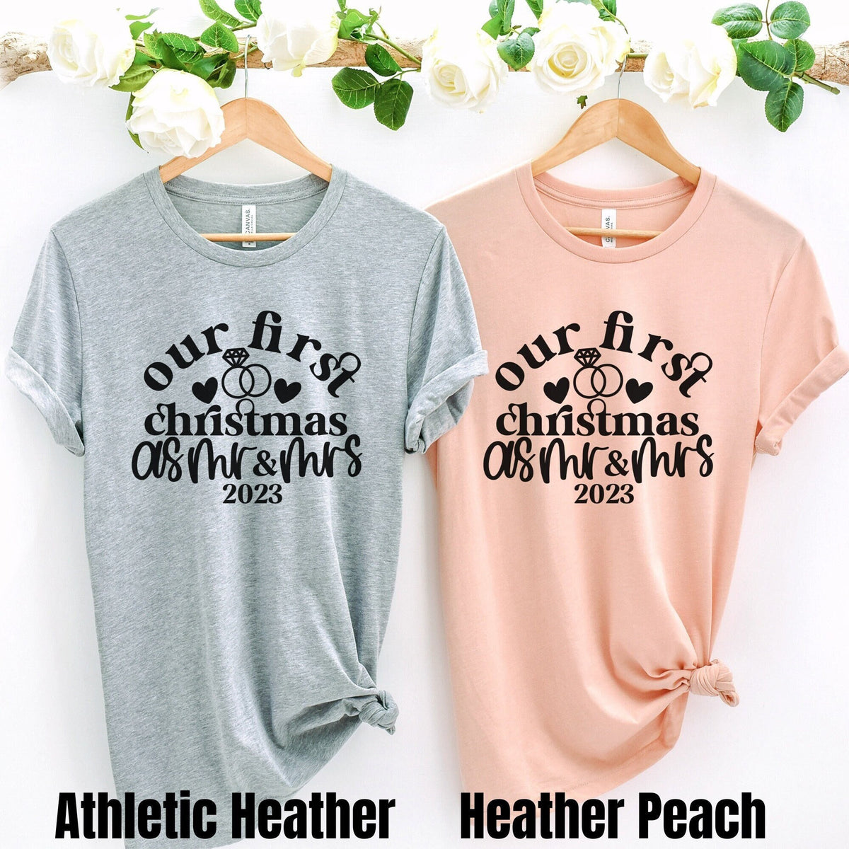 Our 1st Christmas As Mr and Mrs Matching Couples Shirt Married Christmas Shirt First Christmas Mr and Mrs Shirt Husband and Wife Xmas Tee Graphic Tee – Everyday Comfort · Great Gift For Fans