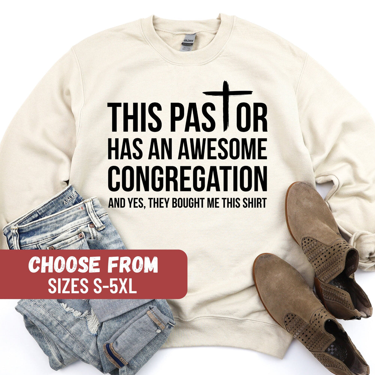 Pastor Gift Pastor Appreciation Gift Pastor Sweater This Pastor Has An Awesome Congregation And Yes They Bought Me This Shirt Sweatshirt Sweatshirt – Feel-Good Design · Top Pick For Any Outfit