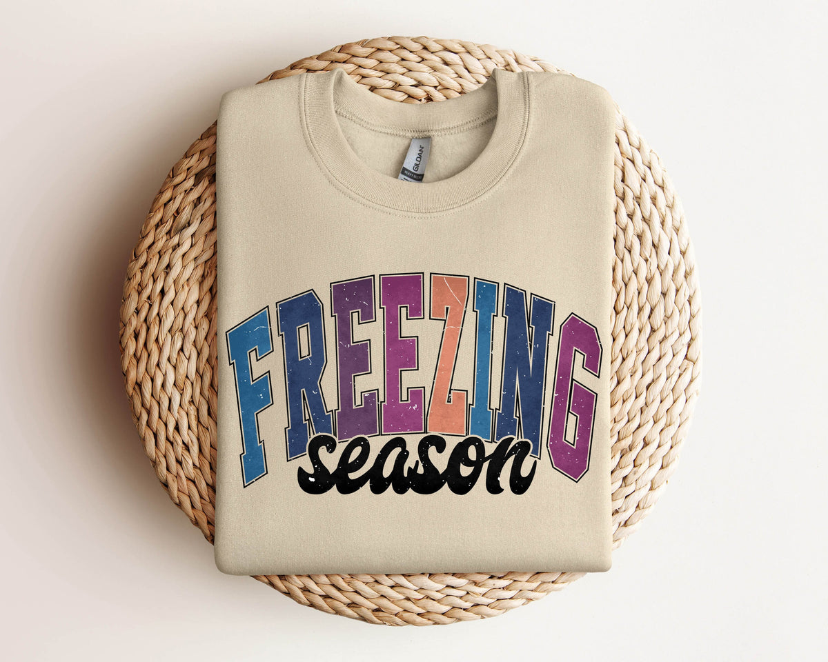 Freezin39 Season Sweatshirt Holiday Season Sweatshirt Womens Holiday Sweatshirt Freezing Cold Sweatshirt Christmas Gift Christmas Shirt Sweatshirt – Aesthetic Look · High-Quality Print