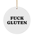 Gluten Ornament Celiac Disease Awareness Fuck Gluten Ceramic Ornament Graphic Tee – Aesthetic Look · Trending Graphic Apparel