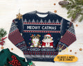 Meowy Catmas Sweatshirt Ugly Cat Sweatshirt Custom Catmas Christmas Sweatshirt Funny Cat Lovers Gifts Cute Meowy Christmas Sweatshirts Sweatshirt – Feel-Good Design · Perfect For Daily Wear