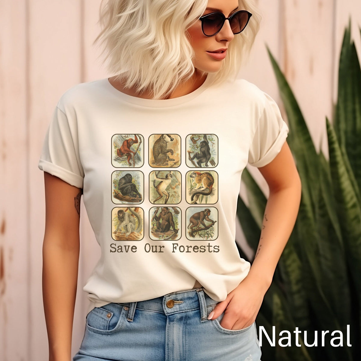 Monkey Shirt Primates of the Forest Save Our Forests Tshirt Animal Conservation Tee Environment Shirt Save the Planet Monkey Lover Graphic Tee – Fan Favorite · Great Gift For Fans