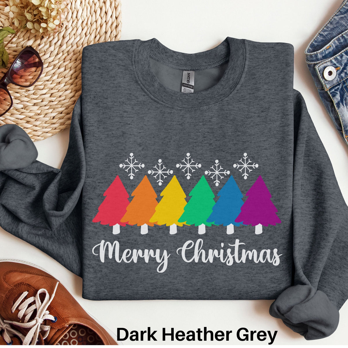 LGBTQ Christmas Sweatshirt Gay Christmas Shirt Lesbian Christmas Gay Pride Shirt Xmas Pride Shirt Queer Christmas Tshirt Rainbow Sweater Sweatshirt – Bold Style · High-Quality Print