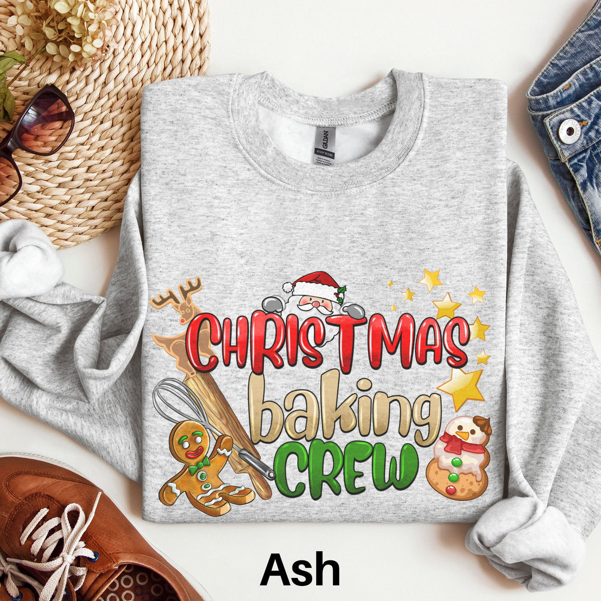 Christmas Baking Crew Sweatshirt Cookie Baking Crew Sweater Holiday Baking Shirt Matching Family Christmas Cookies Shirt Cookie Crew Tee Sweatshirt – Everyday Comfort · High-Quality Print