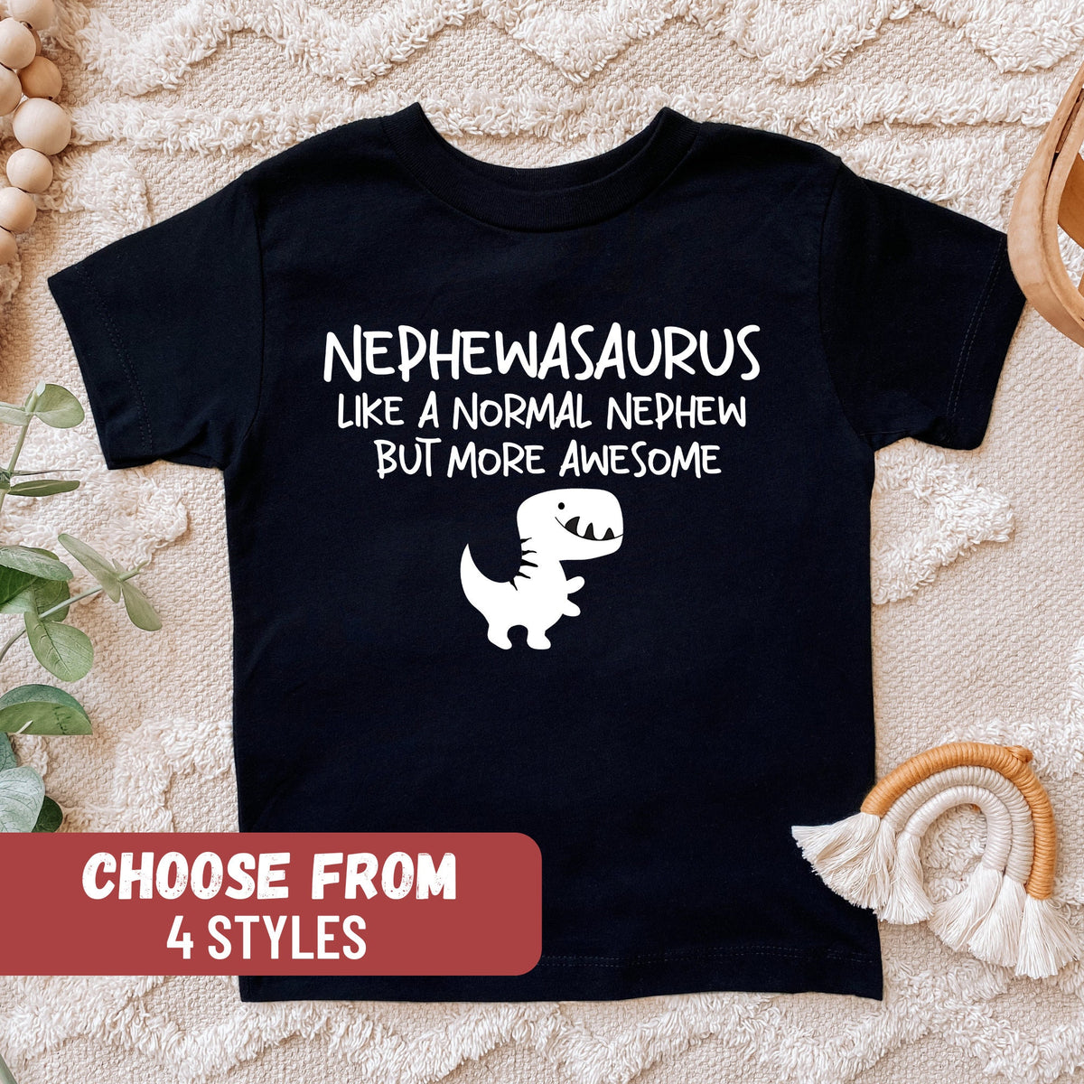 Birthday Gift For Nephew Funny Dinosaur Shirt Dinosaur Lover Gift Nephewasaurus Like A Normal Nephew But More Awesome Toddler TShirt Graphic Tee – Soft Feel · Perfect For Daily Wear