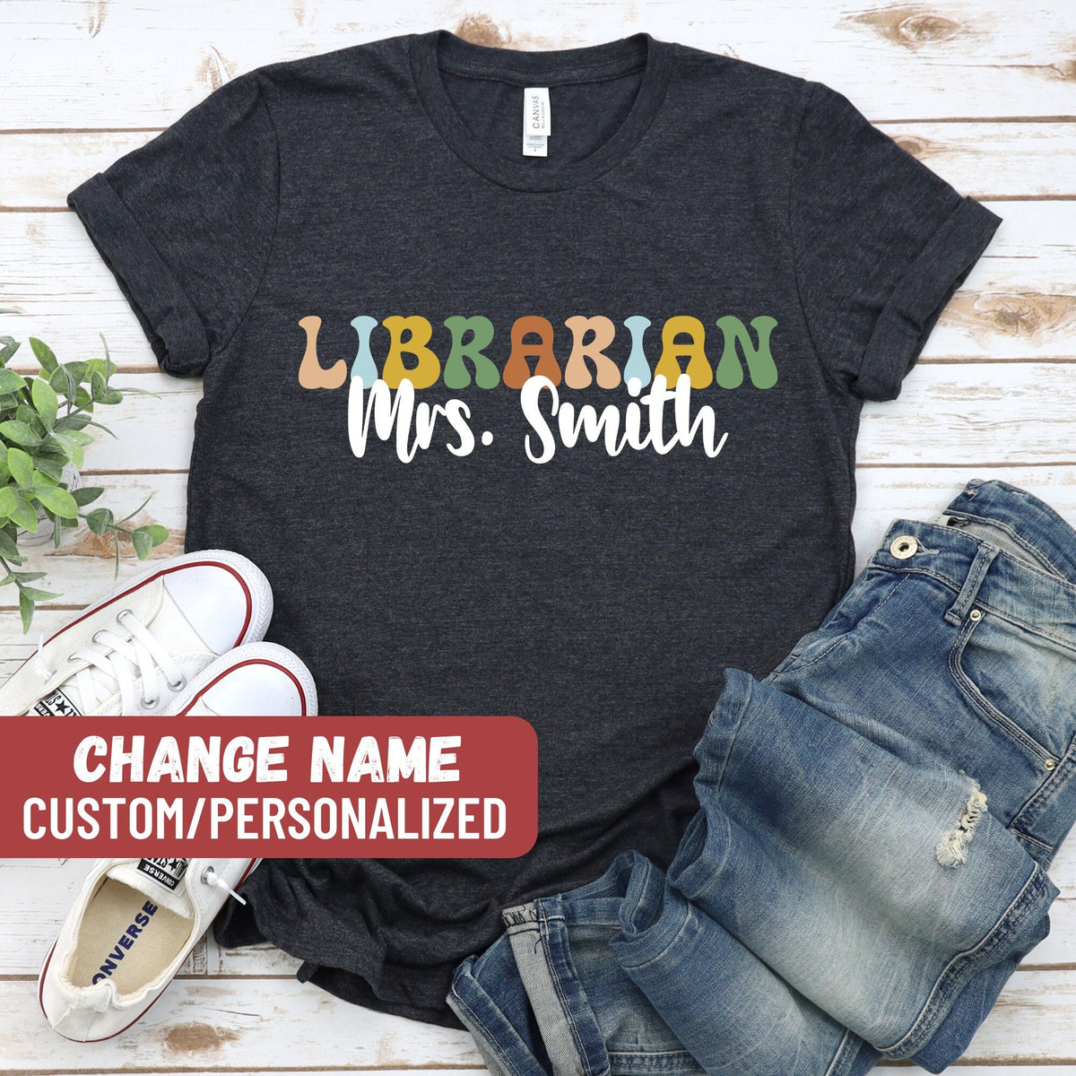 Customized Name Librarian Shirt Personalized Name Librarian Shirt Librarian Gift School Librarian Custom Gifts Librarian TShirt Graphic Tee – Easygoing Wear · Perfect For Daily Wear