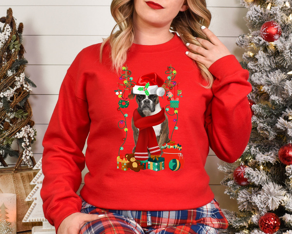 Xmas Sweatshirt Boxer Dog Christmas Sweater Unisex Xmas Jumper Day Stocking Filler Sweatshirt – Soft Feel · Great Gift For Fans