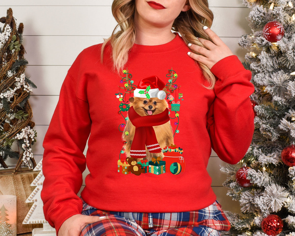 Xmas Sweatshirt Pomeranian Dog Christmas Sweater Unisex Xmas Jumper Day Stocking Filler Sweatshirt – Premium Graphic · High-Quality Print