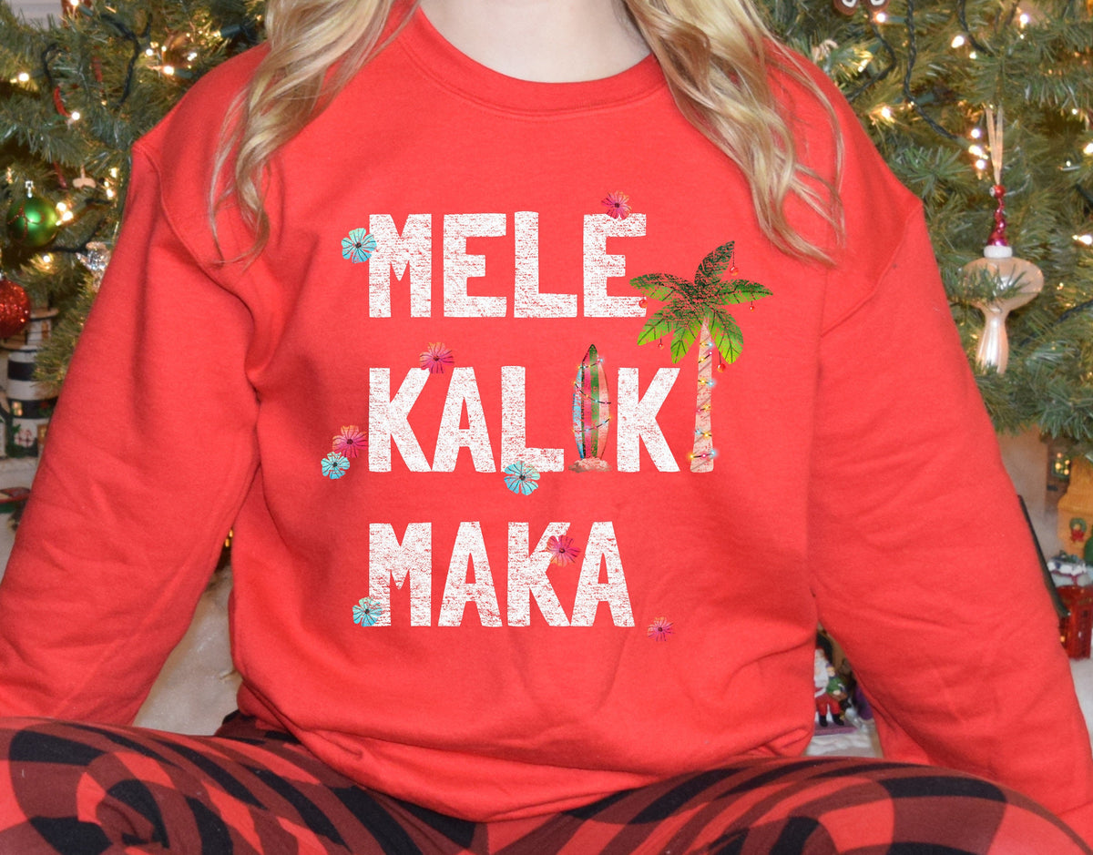 Mele Kalikimaka Tropical Christmas Gift Crewneck Shirt Hawaiian Sweatshirt Pullover Sweatshirt – Feel-Good Design · Trending Graphic Apparel