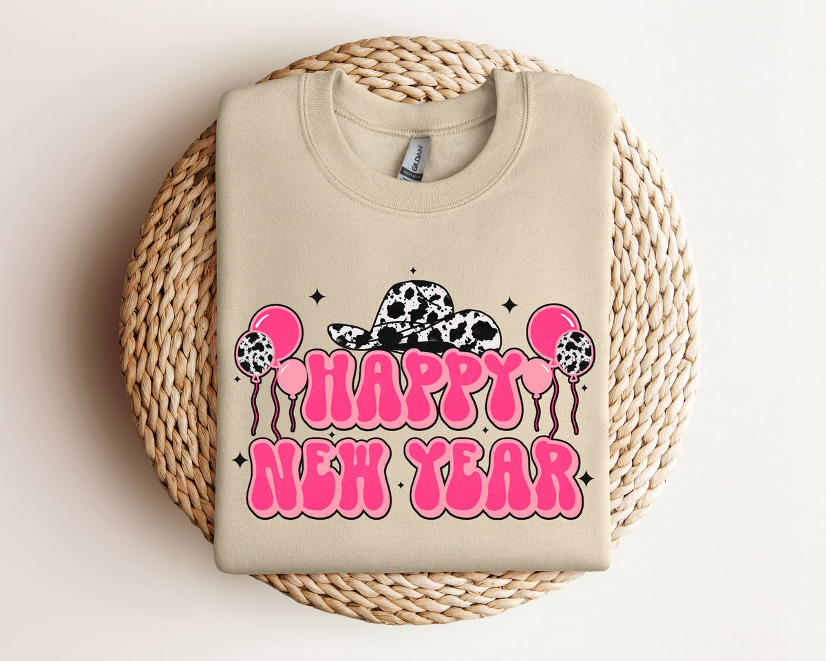 Western New Year Sweatshirt 2024 Happy New Years Sweatshirt New Year Gift New Years Party SweatshirtNew Year ShirtCowgirl New Year Tee Sweatshirt – Soft Feel · Top Pick For Any Outfit