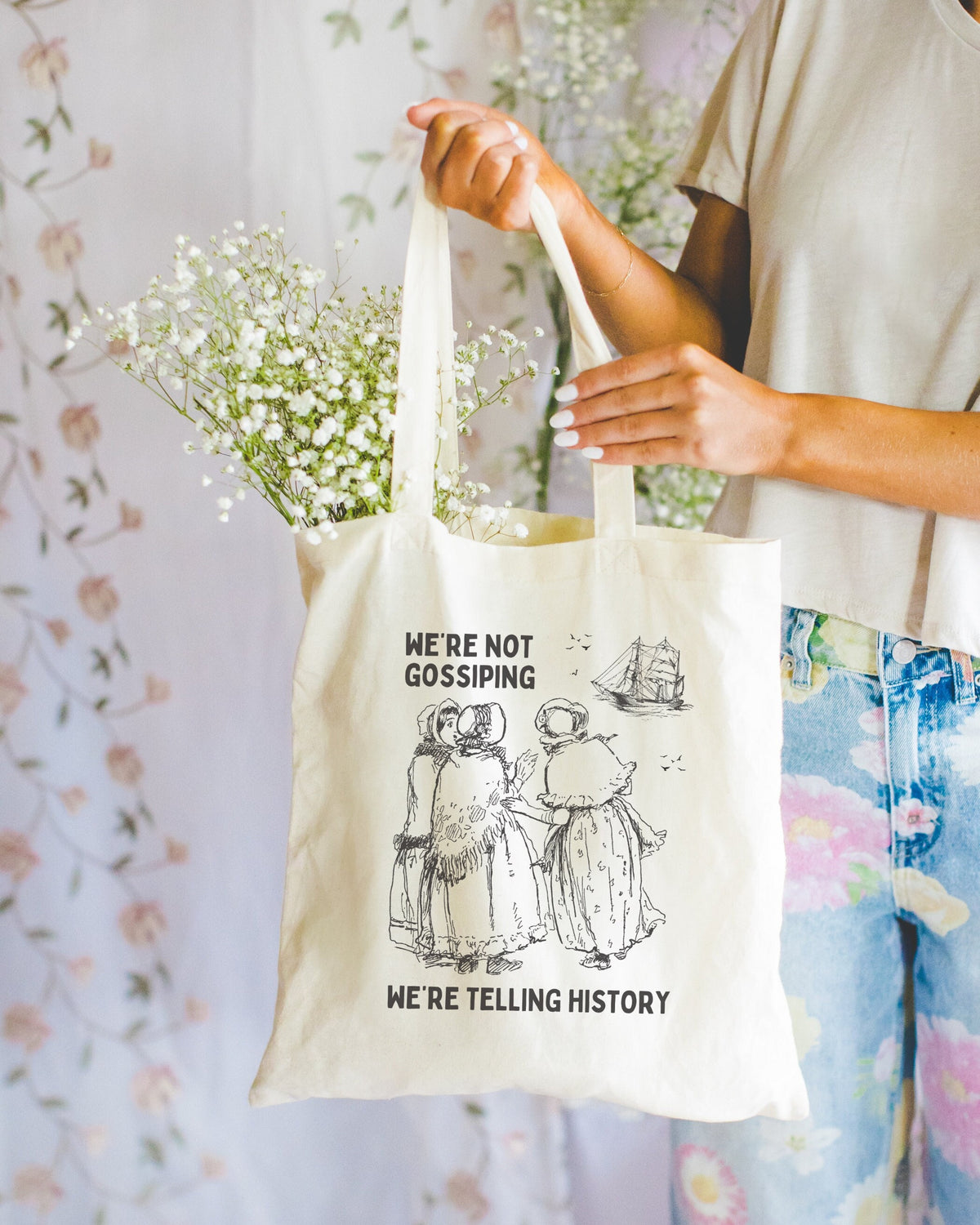 Funny History Teacher Tote Bag We39re Not Gossiping We39re Telling History Silly Friend Gift for Friend Who Loves History Tote for Library Tote Bag – Bold Style · Perfect For Daily Wear