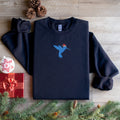 Embroidered Hummingbird Santa Christmas Sweatshirt Festive Holiday Xmas Winter Apparel Sweatshirt – Everyday Comfort · Top Pick For Any Outfit