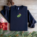 Embroidered Frog Santa Christmas Sweatshirt Festive Holiday Crewneck Unisex Winter Apparel Sweatshirt – Warm & Stylish · Must-Have Style