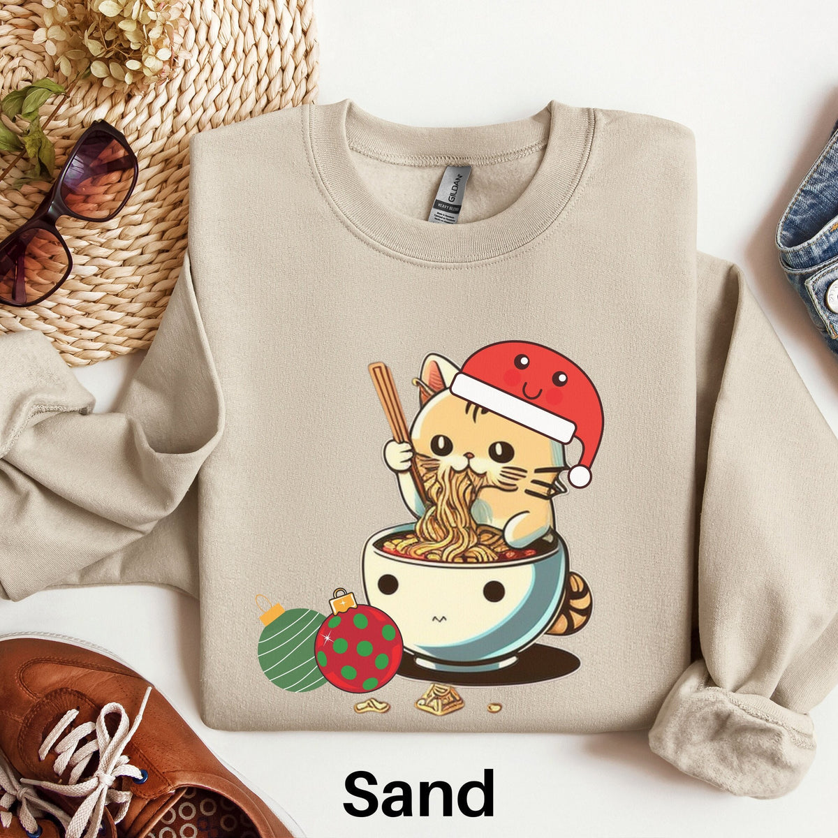 Ramen Cat Sweatshirt Christmas Cat Sweater Ramen Cat Kawaii Cat Sweatshirt Ramen Sweater Cat Shirt Cat Lover Gift Cat Lover Sweater Sweatshirt – Feel-Good Design · Great Gift For Fans