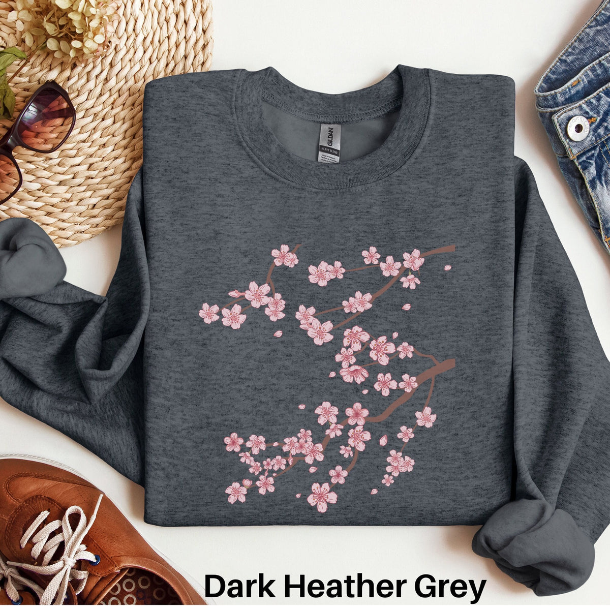 Pink Cherry Blossom Sweatshirt Sakura Sweater Japanese Shirt Japan Tshirt Flower Shirt Gift for Japan Lover Cherry Tree Spring Shirt Sweatshirt – Everyday Comfort · Trending Graphic Apparel