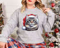 Xmas Sweatshirt American Bobtail Cat Christmas Sweater Xmas Jumper Day Santa Hat For Men Women Kids Stocking Filler Sweatshirt – Easygoing Wear · High-Quality Print