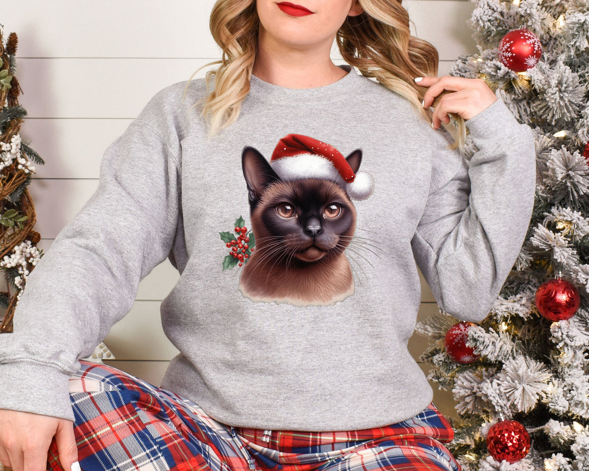 Xmas Sweatshirt British Shorthair Cat Christmas Sweater Xmas Jumper Day Santa Hat For Men Women Kids Stocking Filler Sweatshirt – Feel-Good Design · Great Gift For Fans