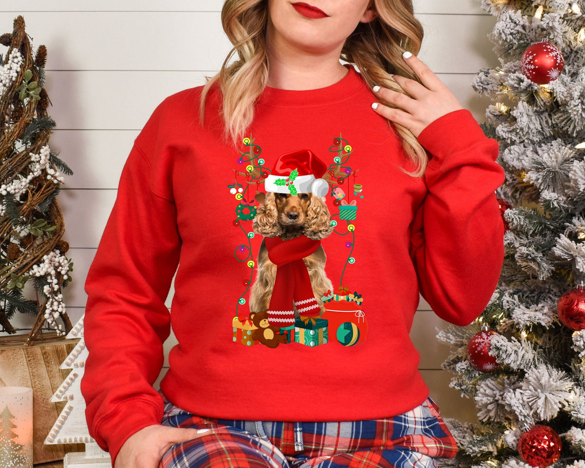 Xmas Sweatshirt Cocker Spaniel Dog Christmas Sweater Unisex Xmas Jumper Day Stocking Filler Sweatshirt – Feel-Good Design · High-Quality Print