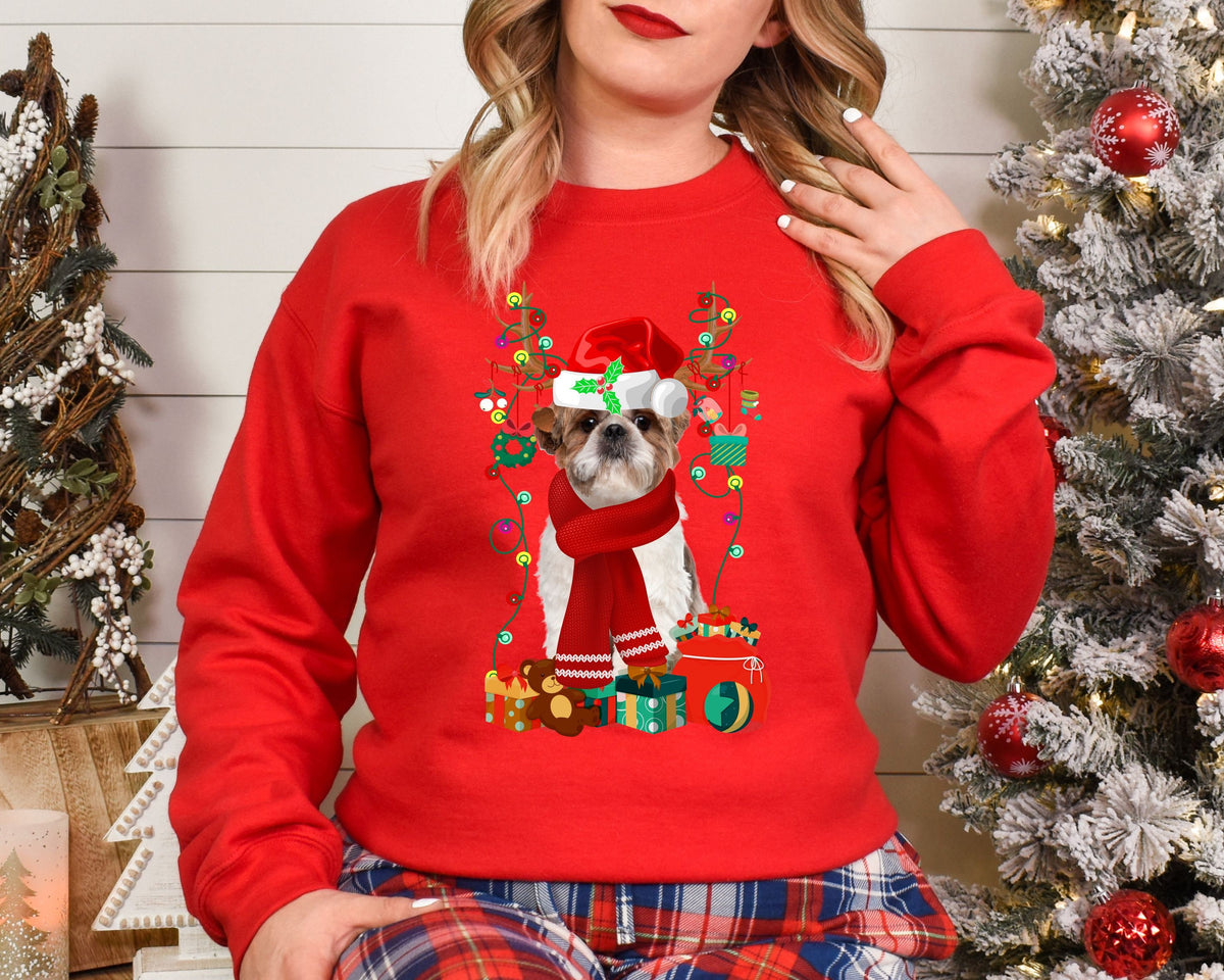 Xmas Sweatshirt Shih Tzu Dog Christmas Sweater Unisex Xmas Jumper Day Stocking Filler Sweatshirt – Warm & Stylish · Top Pick For Any Outfit
