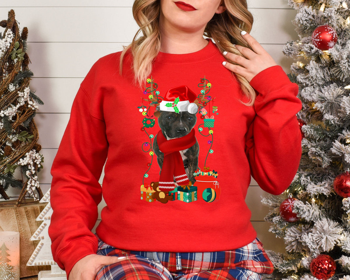 Xmas Sweatshirt Staffordshire Bull Terrier Staffy Dog Christmas Sweater Unisex Xmas Jumper Day Stocking Filler Sweatshirt – Bold Style · Great Gift For Fans