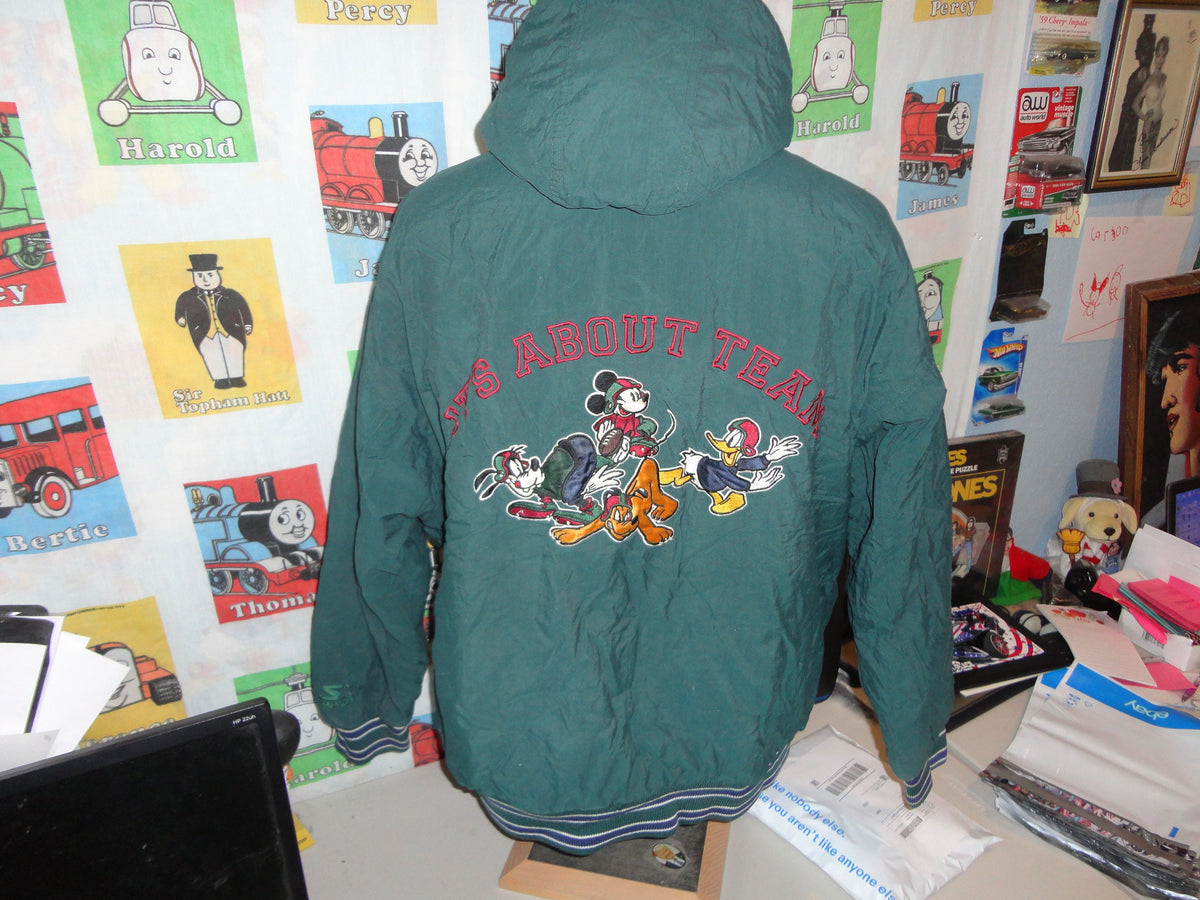 Vintage Mickey Mouse Starter Jacket Parka Coat Size L Walt Disney Football It39s About Team Graphic Tee – Soft Feel · Trending Graphic Apparel