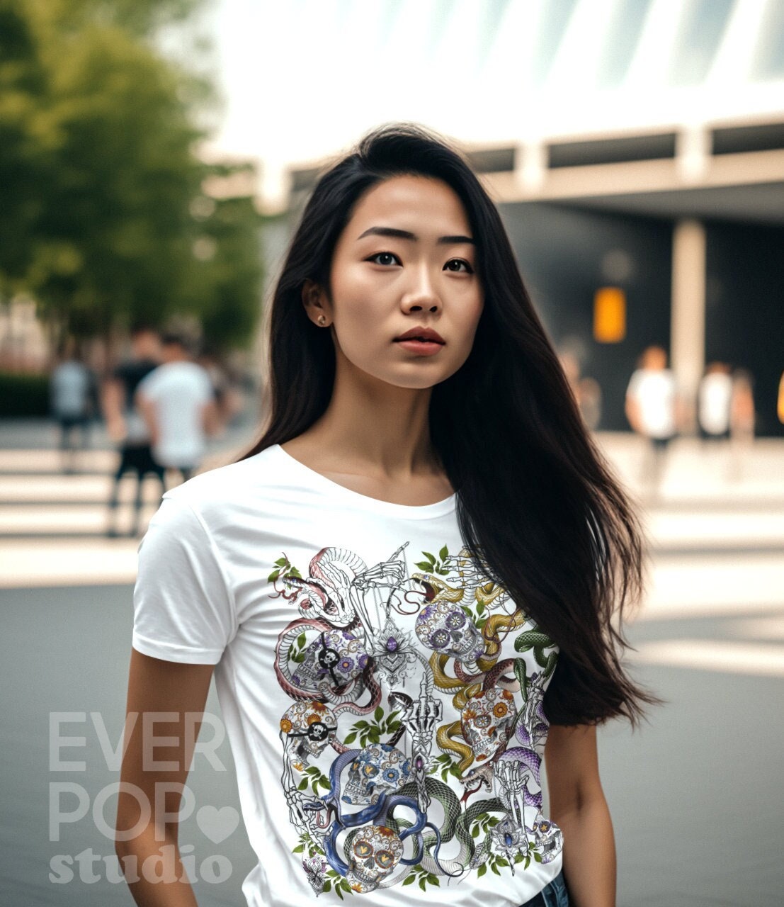 Sugar Skull Shirt Snake Graphic Tee Skeleton Tshirt Mexican Animal Print Gothic Mountian dia de los muertos Spooky Halloween Graphic Tee – Soft Feel · Trending Graphic Apparel