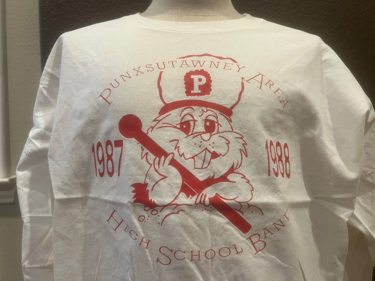 Vintage 8039s 1988 Punxsutawney Area High School Band White Long Sleeve Shirt Size L Graphic Tee – Warm & Stylish · High-Quality Print