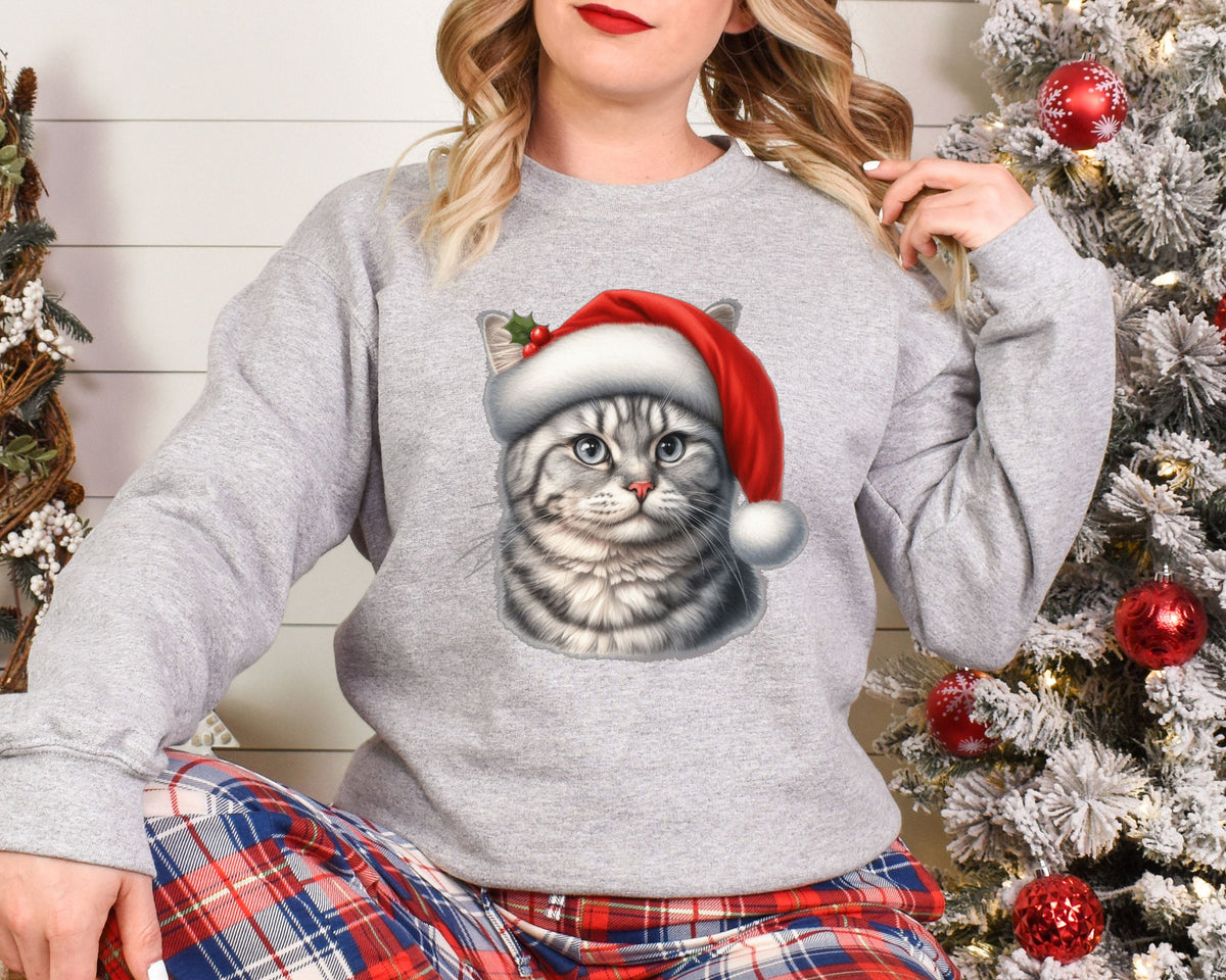 Xmas Sweatshirt American Shorthair Cat Christmas Sweater Xmas Jumper Day Santa Hat For Men Women Kids Stocking Filler Sweatshirt – Warm & Stylish · Must-Have Style