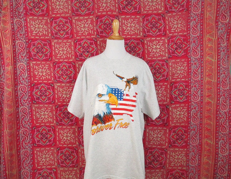 9039s Forever Free American Flag Eagle Shirt Patriotic USA Double Sided Distressed Eagle Graphic T Shirt Graphic Tee – Easygoing Wear · Top Pick For Any Outfit