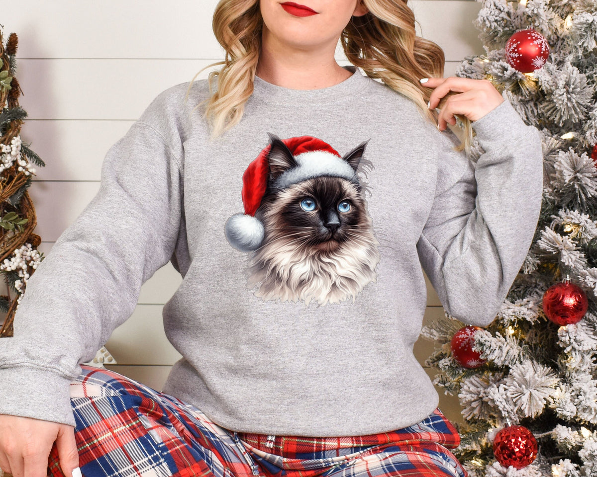 Xmas Sweatshirt Bulldog Cat Christmas Sweater Xmas Jumper Day Santa Hat For Men Women Kids Stocking Filler Sweatshirt – Bold Style · Top Pick For Any Outfit