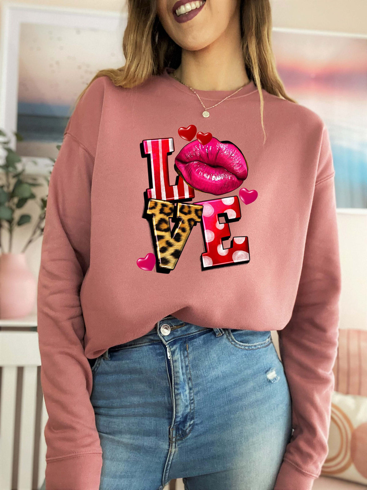 Love Sweatshirt Cute Valentines Sweatshirt Women Valentine Gift Valentines Day Shirt Valentines Sweater Valentine Crewneck Sweatshirt – Bold Style · Great Gift For Fans