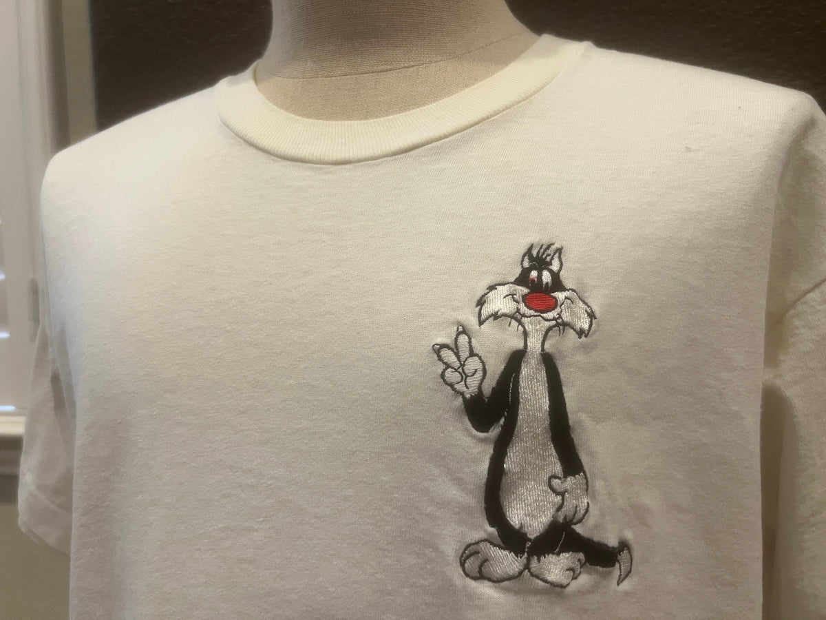 Vintage 9039s Sylvester Cat Looney Tunes White T Shirt Size L Graphic Tee – Feel-Good Design · Trending Graphic Apparel